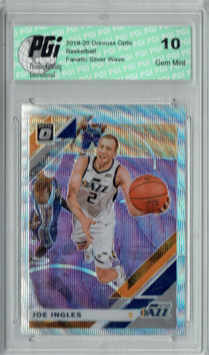 Joe Ingles 2019 Optic #69 Fanatics Rare Silver Wave SP Card PGI 10