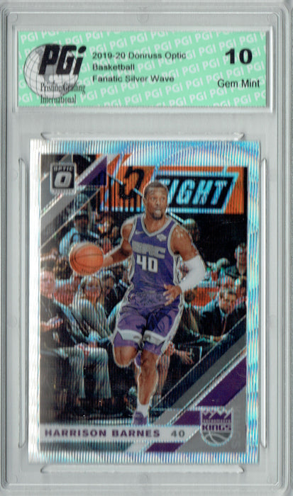 Harrison Barnes 2019 Optic #77 Fanatics Rare Silver Wave SP Card PGI 10