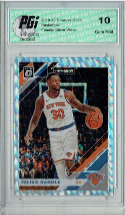 Julius Randle 2019 Optic #73 Fanatics Rare Silver Wave SP Card PGI 10