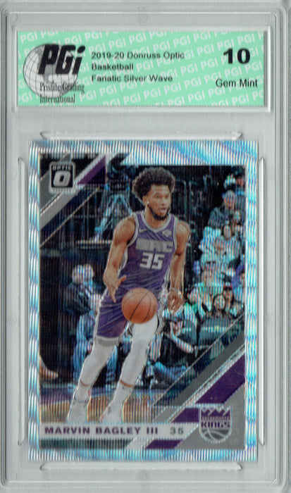 Marvin Bagley III 2019 Optic #87 Fanatics Rare Silver Wave SP Card PGI 10