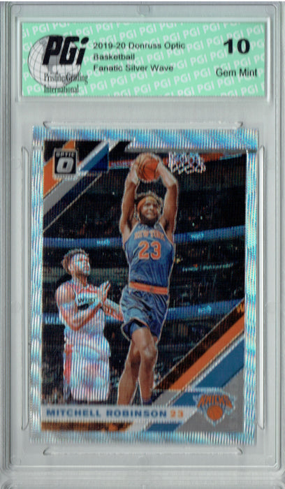 Mitchell Robinson 2019 Optic #83 Fanatics Rare Silver Wave SP Card PGI 10