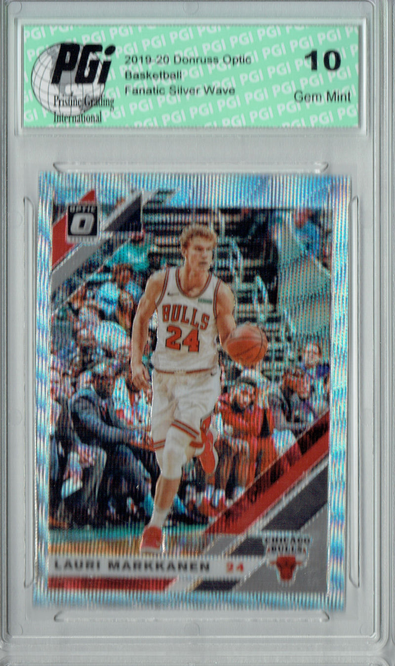 Lauri Markkanen 2019 Optic #84 Fanatics Rare Silver Wave SP Card PGI 10