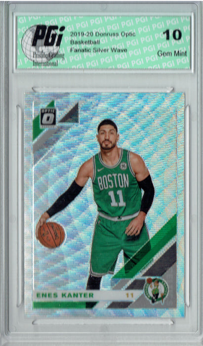 Enes Kanter 2019 Optic #92 Fanatics Rare Silver Wave SP Card PGI 10