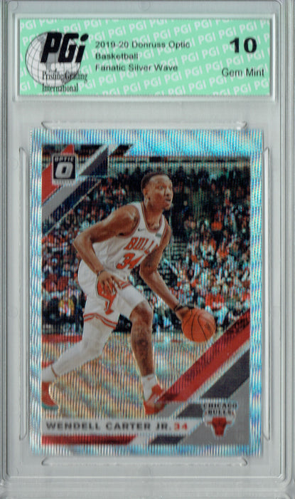 Wendell Carter Jr. 2019 Optic #94 Fanatics Rare Silver Wave SP Card PGI 10