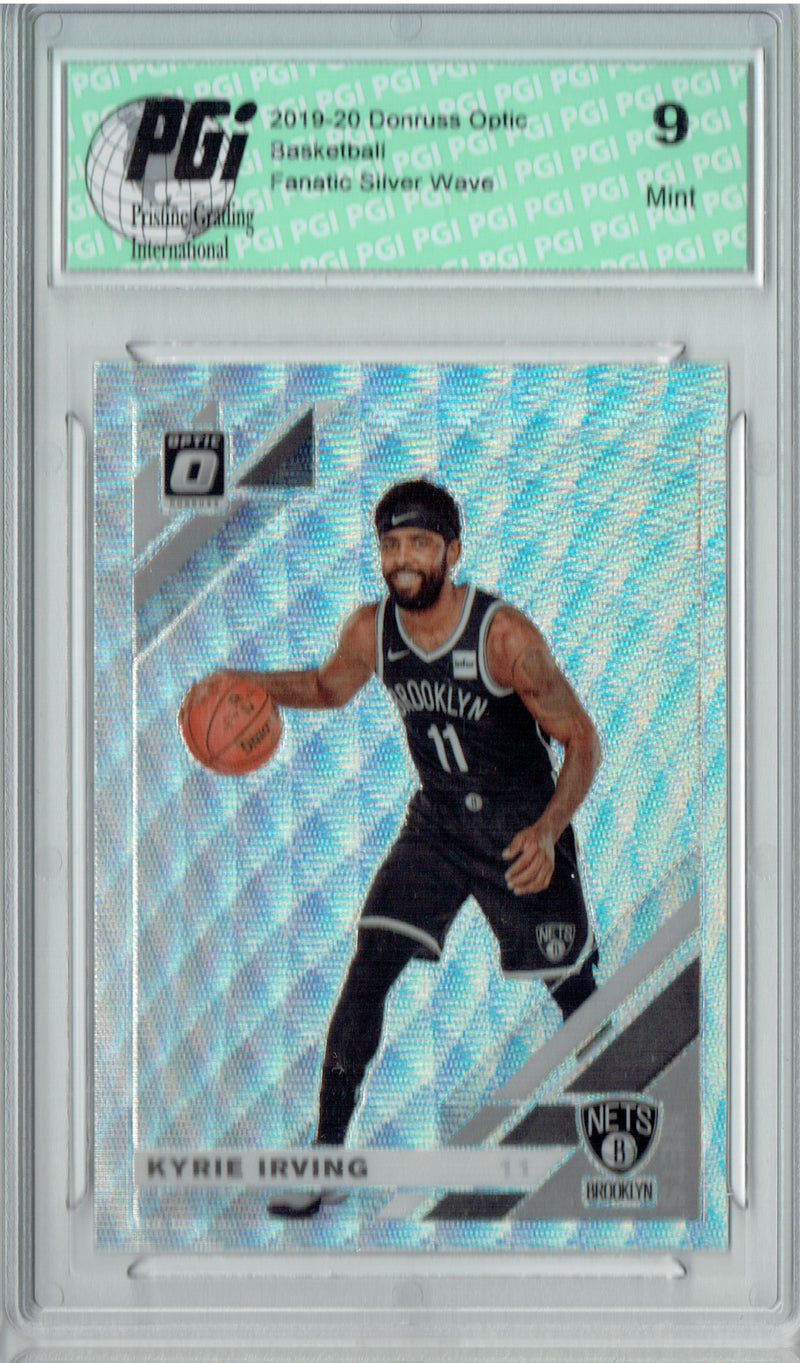 Kyrie Irving 2019 Optic #102 Fanatics Silver Wave SP Card PGI 9