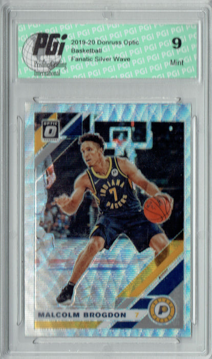 Malcolm Brogdon 2019 Optic #108 Fanatics Silver Wave SP Card PGI 9