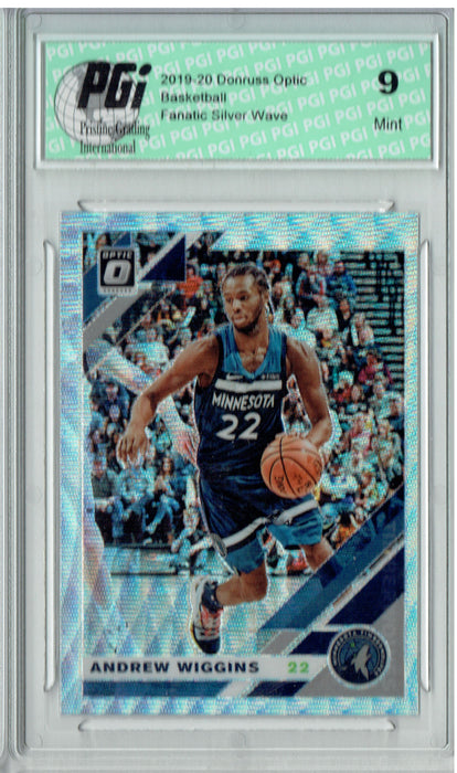 Andrew Wiggins 2019 Optic #111 Fanatics Silver Wave SP Card PGI 9