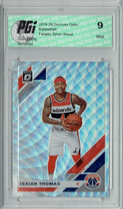 Isaiah Thomas 2019 Optic #119 Fanatics Silver Wave SP Card PGI 9