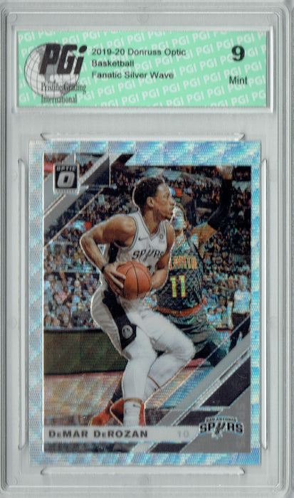 DeMar DeRozan 2019 Optic #127 Fanatics Silver Wave SP Card PGI 9