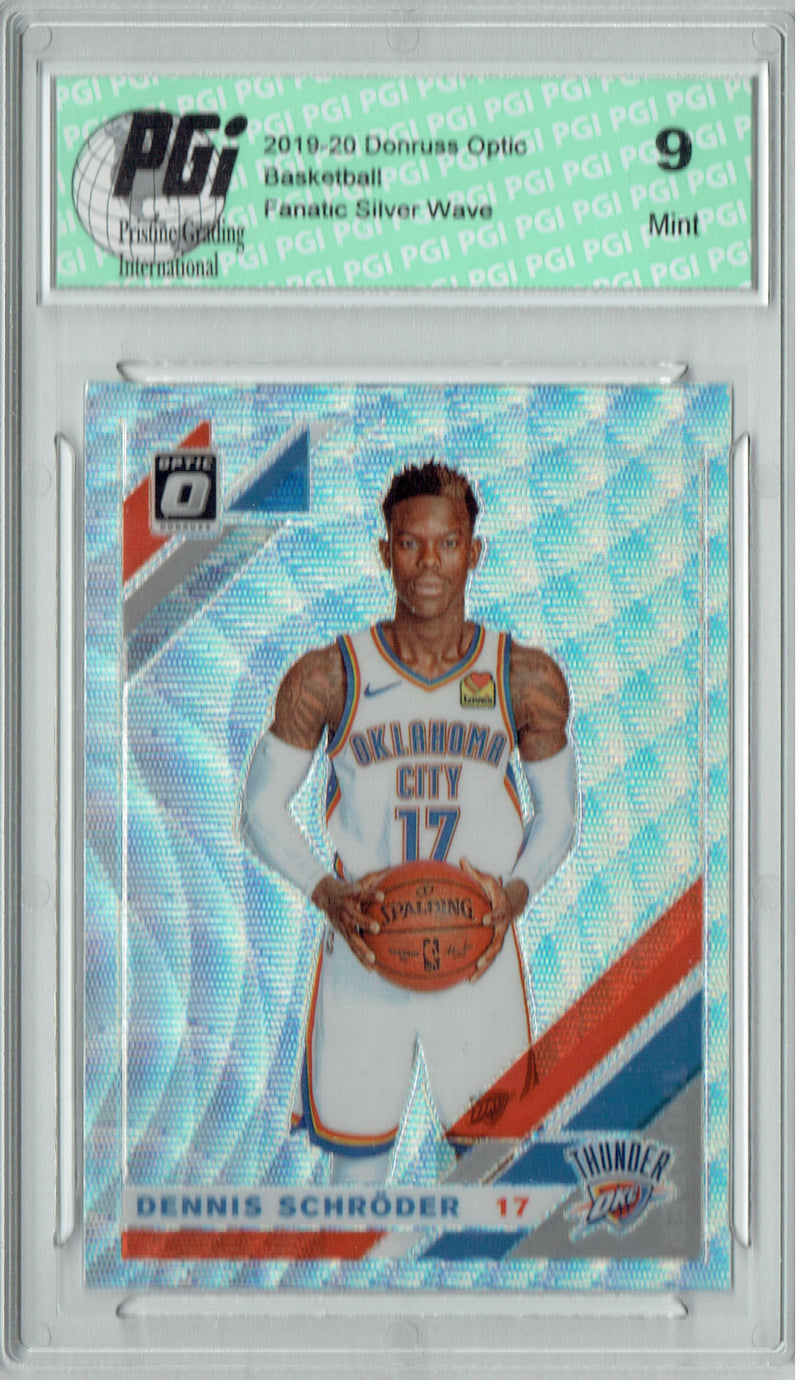 Dennis Schroder 2019 Optic #133 Fanatics Silver Wave SP Card PGI 9