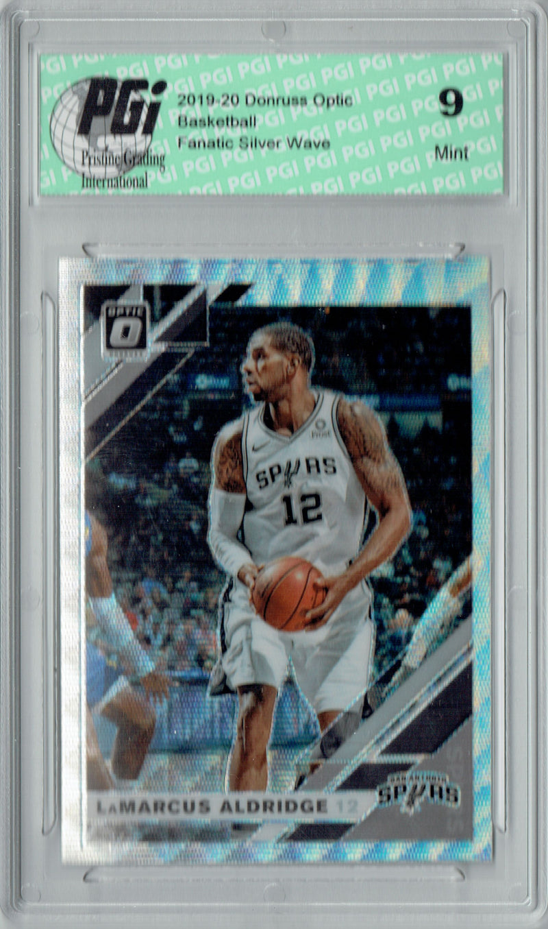 LaMarcus Aldridge 2019 Optic #147 Fanatics Silver Wave SP Card PGI 9