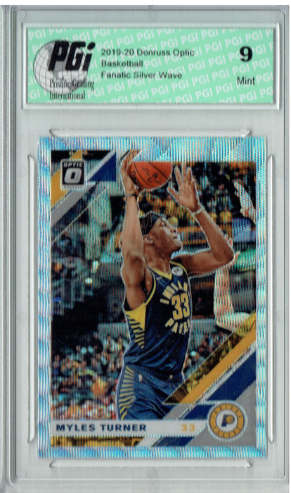 Myles Turner 2019 Optic #148 Fanatics Silver Wave SP Card PGI 9