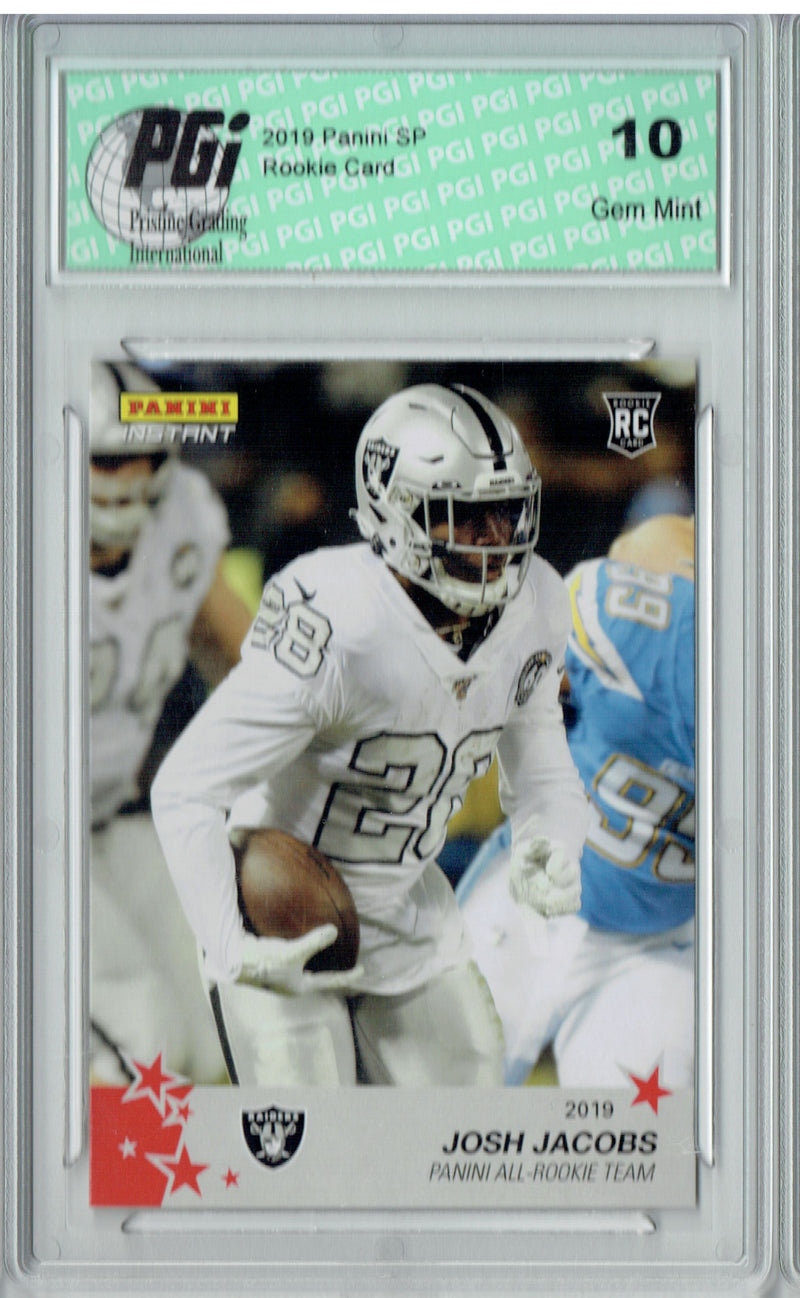 Josh Jacobs 2019 Panini #2 All Rookie Team 1 of 240 Rookie Card PGI 10 Raiders