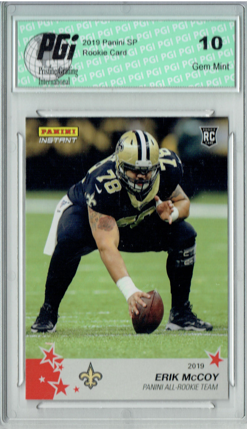 Erik McCoy 2019 Panini #11 All Rookie Team 1 of 240 Rookie Card PGI 10