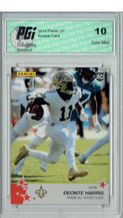 Deonte Harris 2019 Panini #24 All Rookie Team 1 of 240 Rookie Card PGI 10