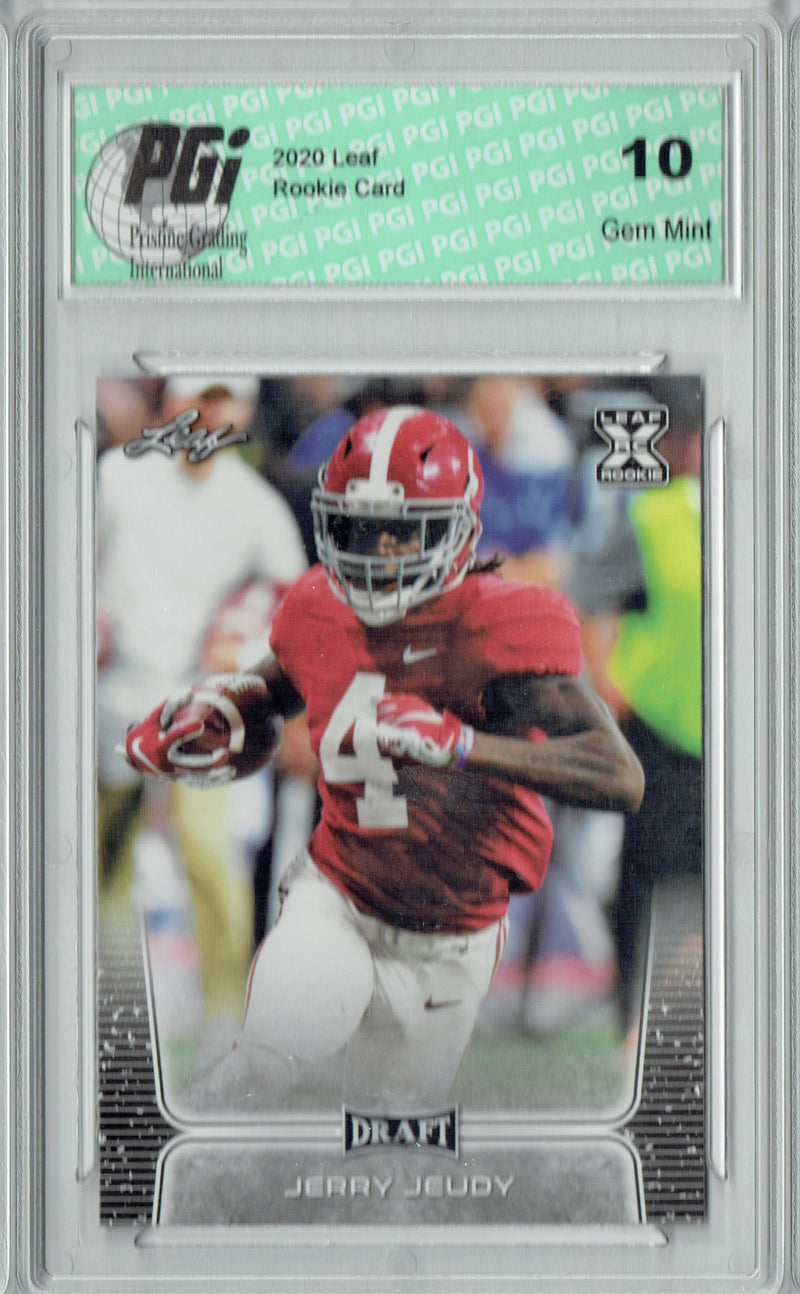 Jerry Jeudy Rookie Card Denver PGI 10 Gem Mint Football Trading Card 2020 Leaf Draft Football #4 Gem Mint