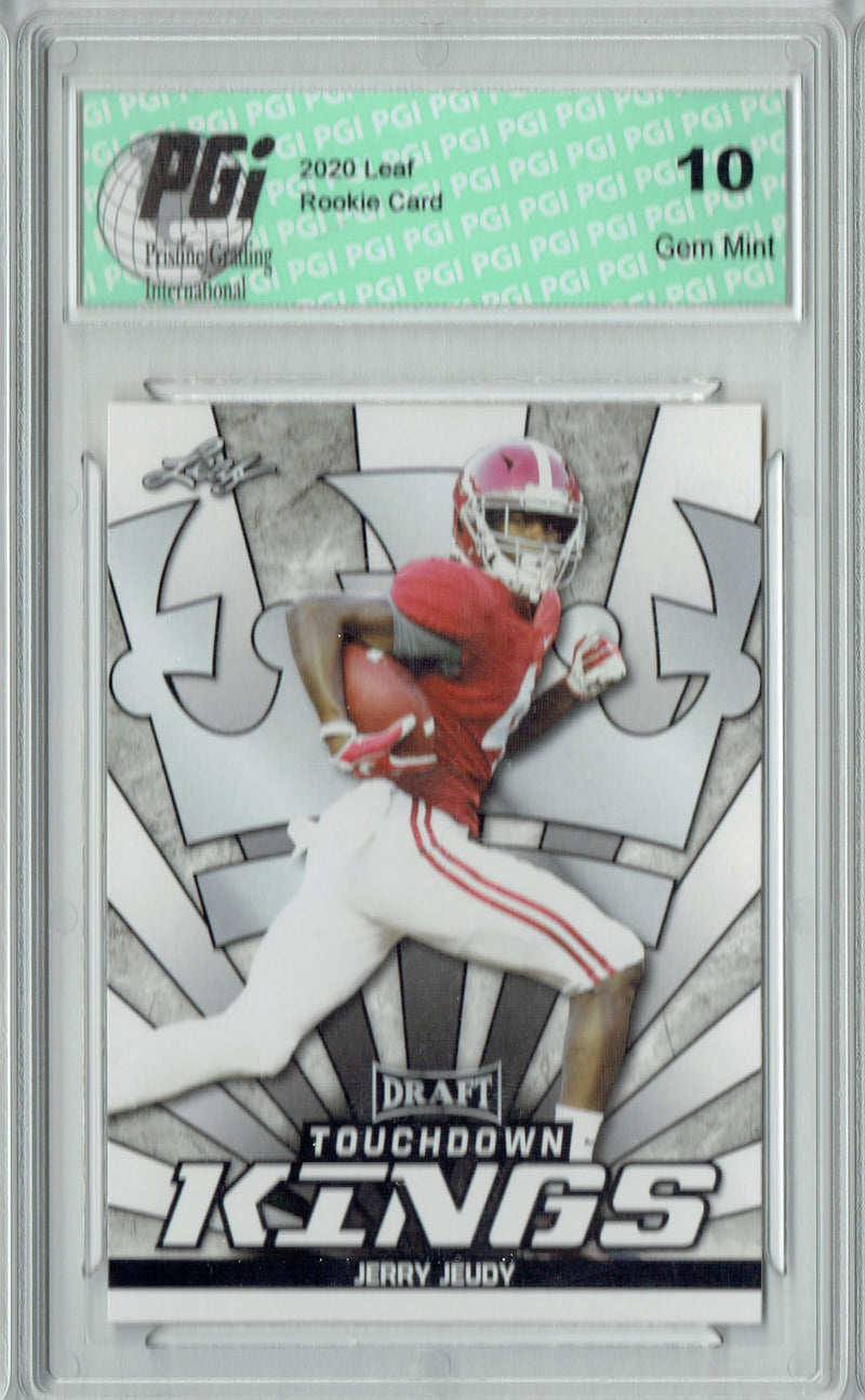 Jerry Jeudy Rookie Card Denver PGI 10 Gem Mint Football Trading Card 2020 Leaf Draft Football #84 Touchdown Kings