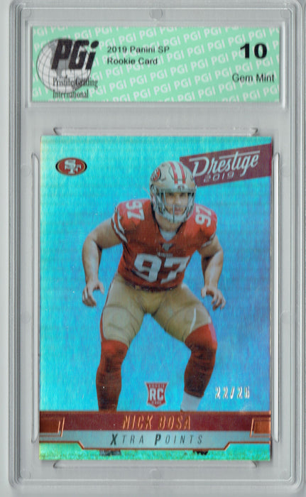 Nick Bosa 2019 Prestige #211 Xtra Points #22/25 Rookie Card PGI 10