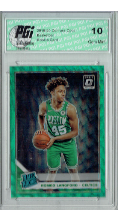 Romeo Langford 2019 Optic #182 Fanatics Green Wave Rookie Card PGI 10