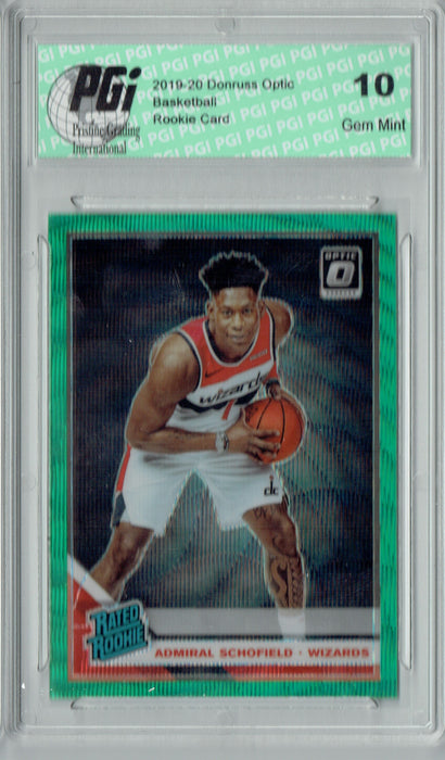 Admiral Schofield 2019 Optic #187 Fanatics Green Wave Rookie Card PGI 10