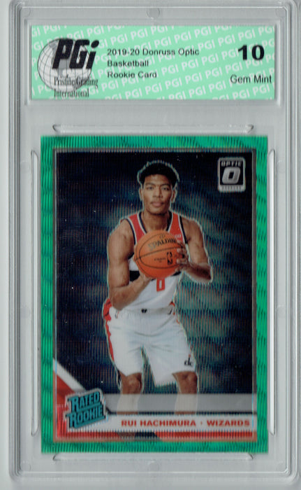 Rui Hachimura 2019 Optic #188 Fanatics Green Wave Rookie Card PGI 10