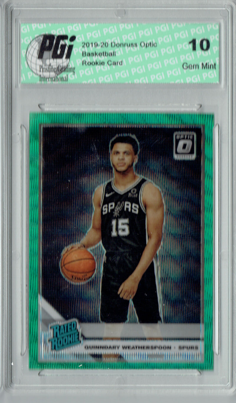Quinndary Weatherspoon 2019 Optic #175 Fanatics Green Wave Rookie Card PGI 10