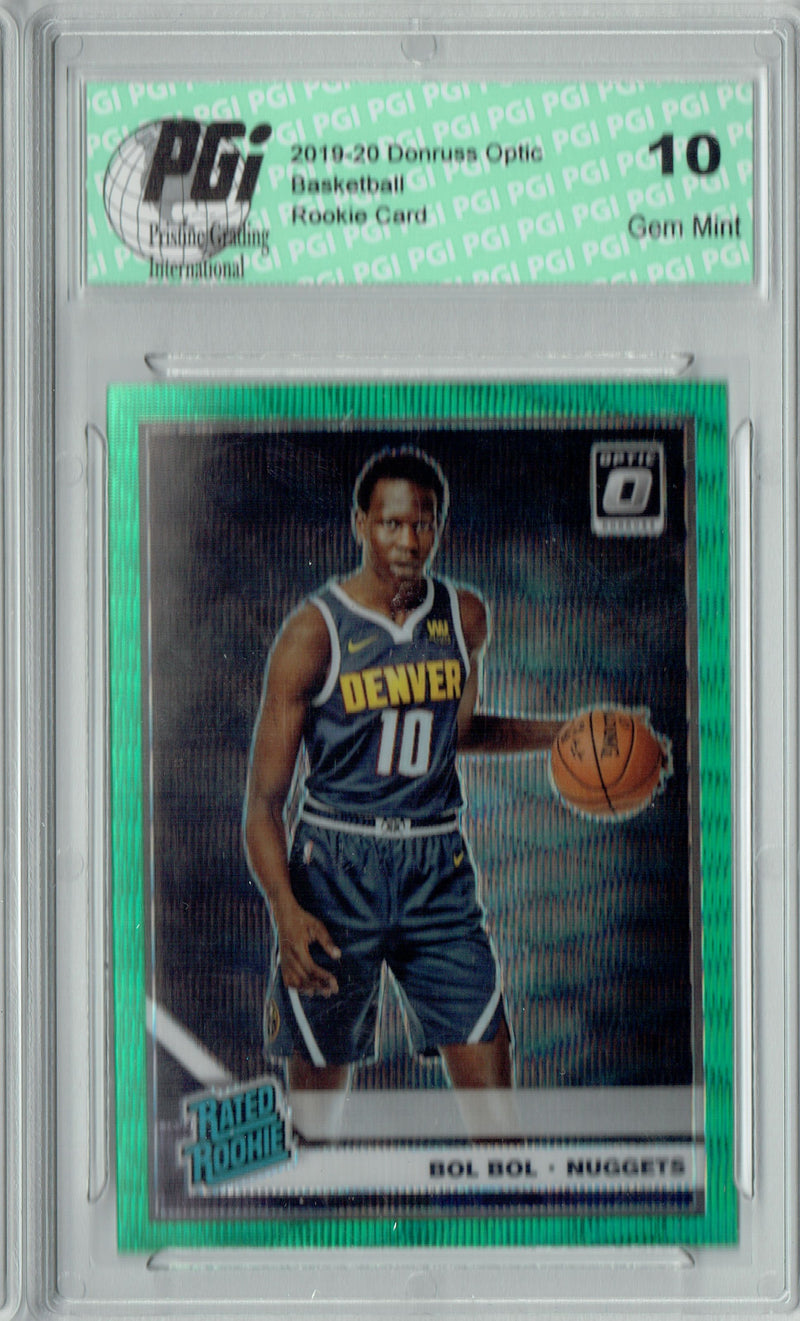 Bol Bol 2019 Optic #162 Fanatics Green Wave Rookie Card PGI 10