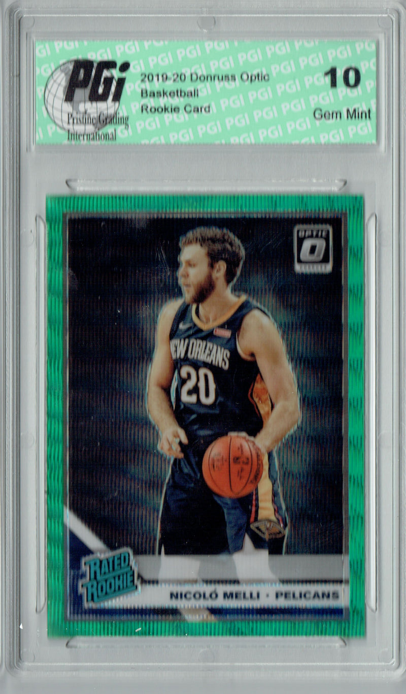 Nicolo Melli 2019 Optic #163 Fanatics Green Wave Rookie Card PGI 10