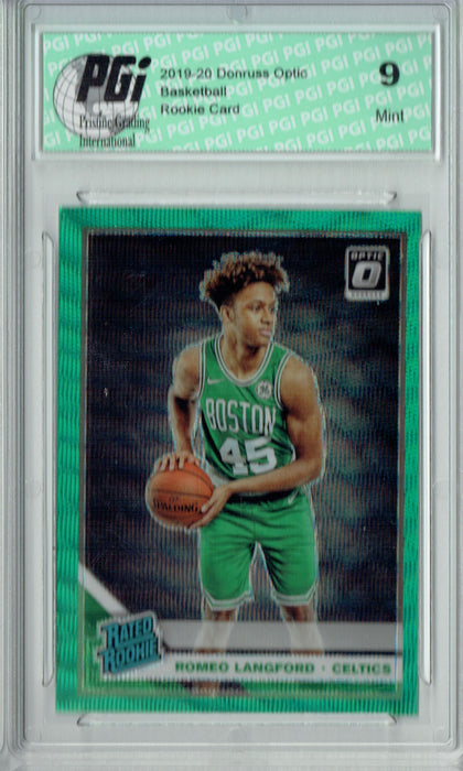 Romeo Langford 2019 Optic #182 Fanatics Green Wave SP Rookie Card PGI 9