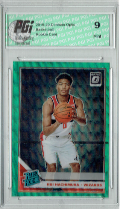 Rui Hachimura 2019 Optic #188 Fanatics Green Wave SP Rookie Card PGI 9