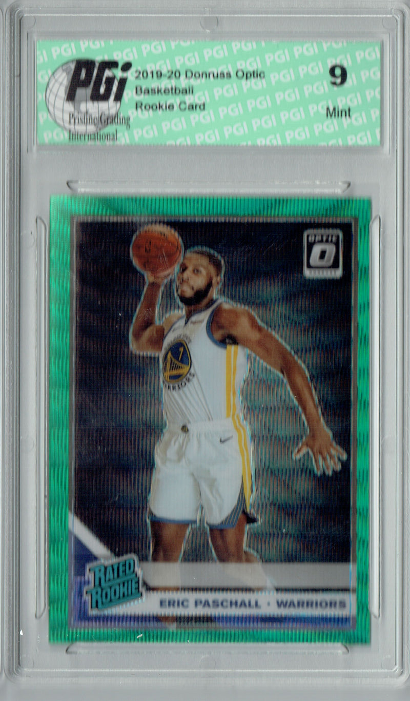 Eric Paschall 2019 Optic #199 Fanatics Green Wave SP Rookie Card PGI 9