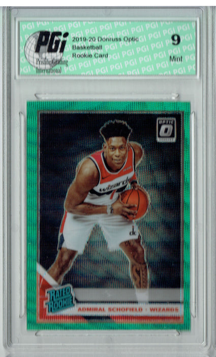 Admiral Schofield 2019 Optic #187 Fanatics Green Wave SP Rookie Card PGI 9