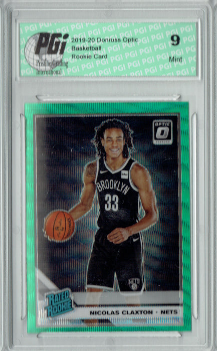 Nicolas Claxton 2019 Optic #171 Fanatics Green Wave SP Rookie Card PGI 9