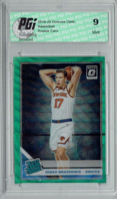 Ignas Brazdeikis 2019 Optic #173 Fanatics Green Wave SP Rookie Card PGI 9