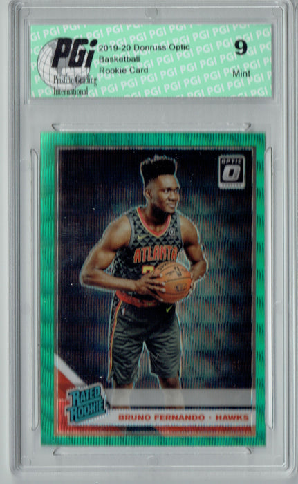 Bruno Fernando 2019 Optic #177 Fanatics Green Wave SP Rookie Card PGI 9