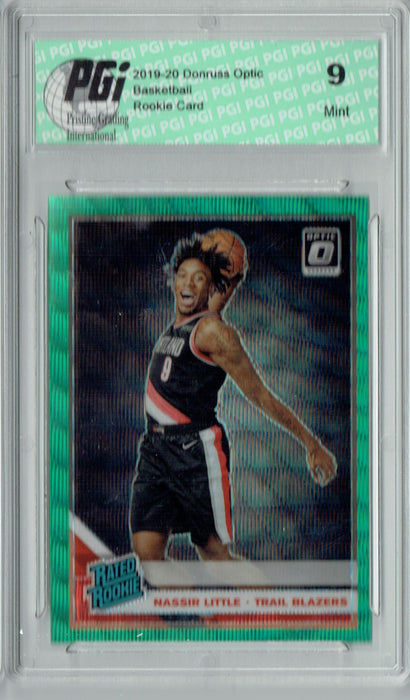 Nassir Little 2019 Optic #154 Fanatics Green Wave SP Rookie Card PGI 9