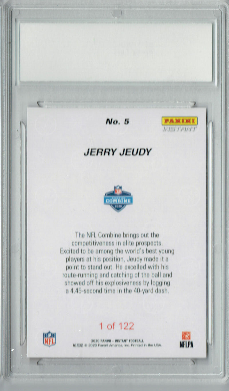 Jerry Jeudy 2020 Panini Instant #5 1st Pro Card, 1 of 122 Rookie Card PGI 10