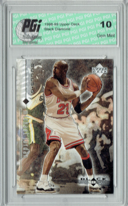 Michael Jordan 1998 Upper Deck #10 Black Diamond Card PGI 10