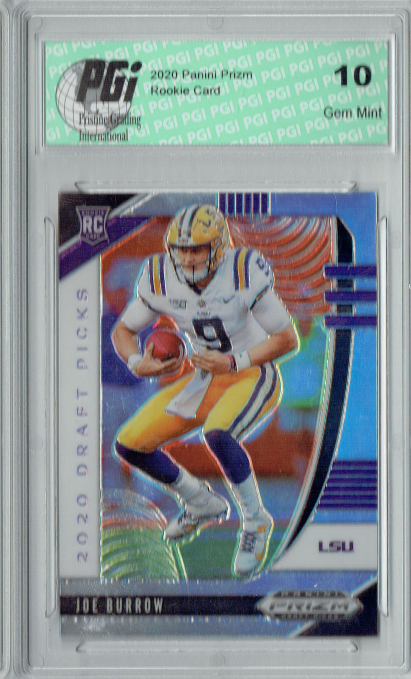 Joe Burrow 2020 Panini Prizm #105 Silver Refractor SP Rookie Card PGI 10