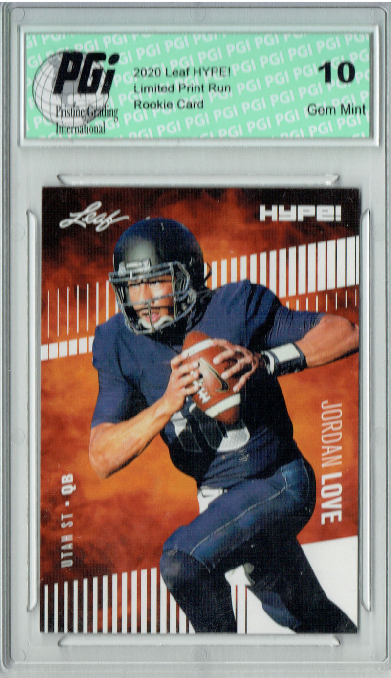 Jordan Love Rookie Card Green Bay PGI 10 Gem Mint Football Trading Card 2020 Leaf HYPE! #33 Only 5000 Made