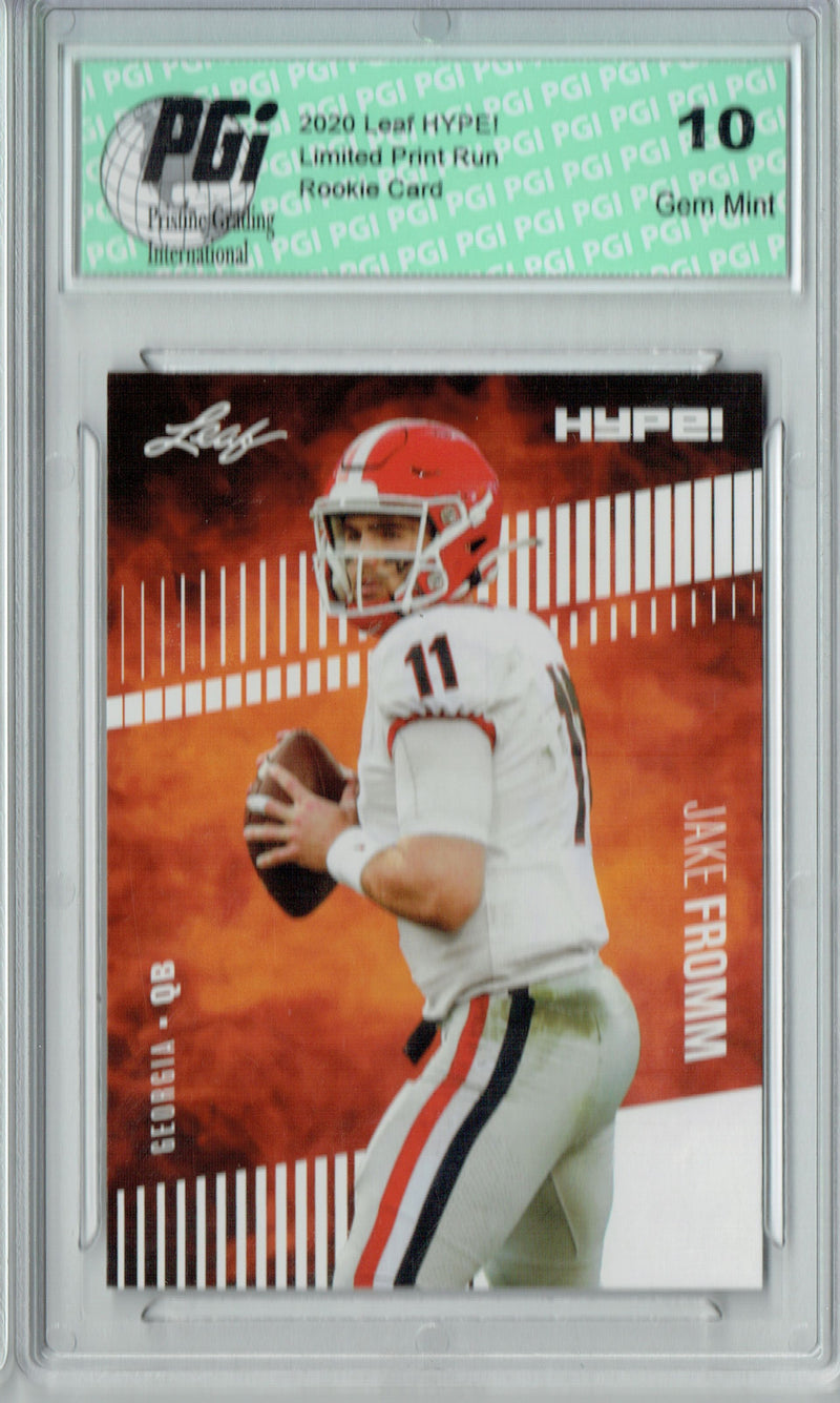 Jake Fromm Rookie Card Buffalo PGI 10 Gem Mint Football Trading Card 2020 Leaf HYPE! #34 Only 5000 Made