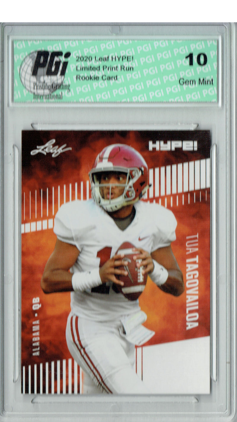 Tua Tagovailoa Rookie Card Miami PGI 10 Gem Mint Football Trading Card 2020 Leaf HYPE! #X29A Only 5000 Made