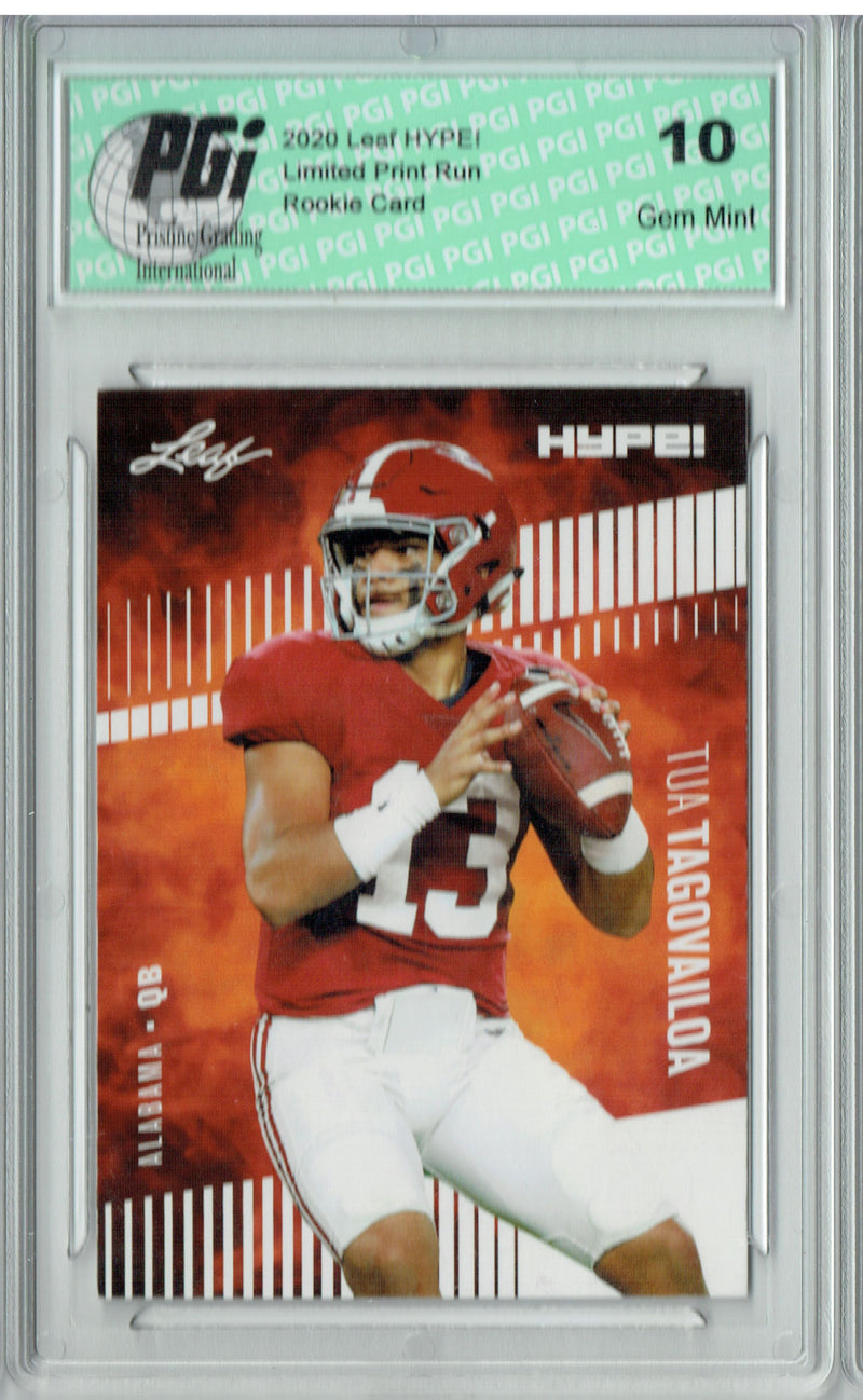 Tua Tagovailoa Rookie Card Miami PGI 10 Gem Mint Football Trading Card 2020 Leaf HYPE! #29 Only 5000 Made