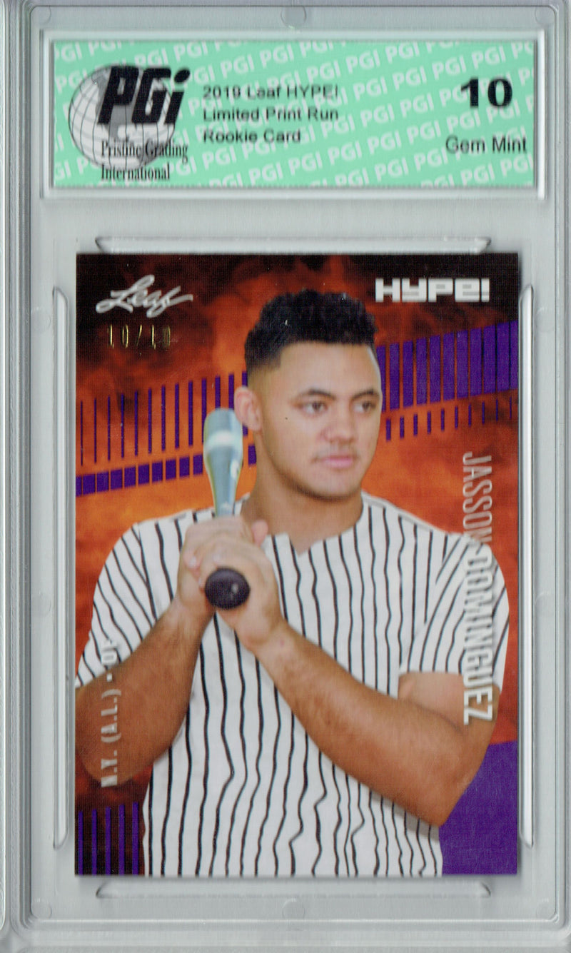 Jasson Dominguez 2019 Leaf HYPE #26 Purple SP, Just 10 Made Rookie Card PGI 10