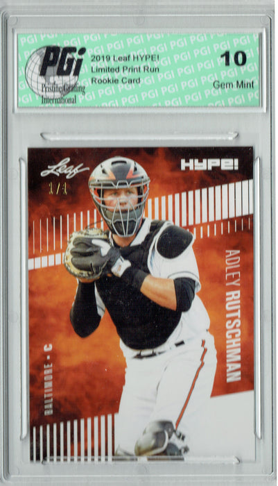 Adley Rutschman 2019 Leaf HYPE! #24 White Blank Back 1 of 1 Rookie Card PGI 10