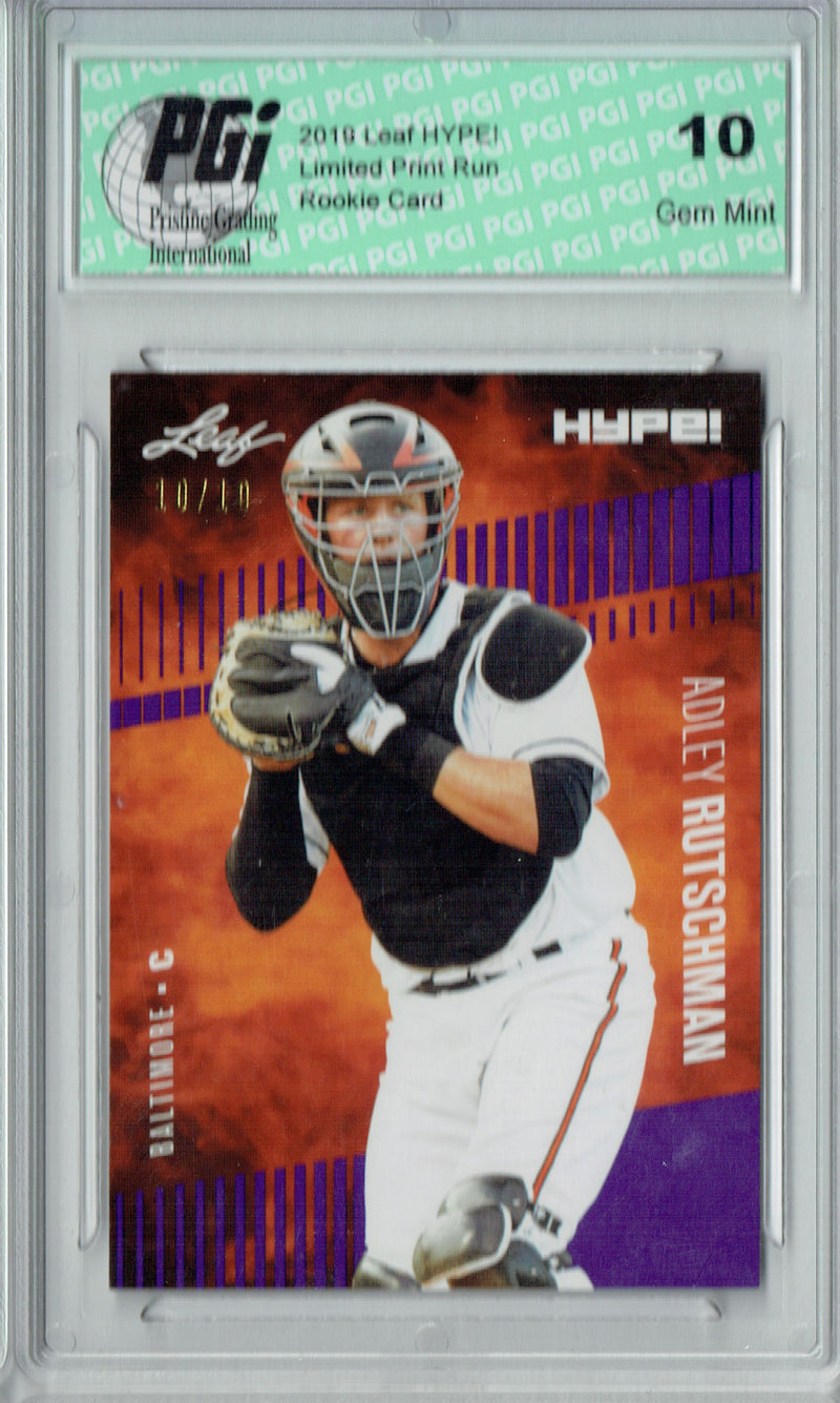 Adley Rutschman 2019 Leaf HYPE #24 Purple SP, Just 10 Made Rookie Card PGI 10