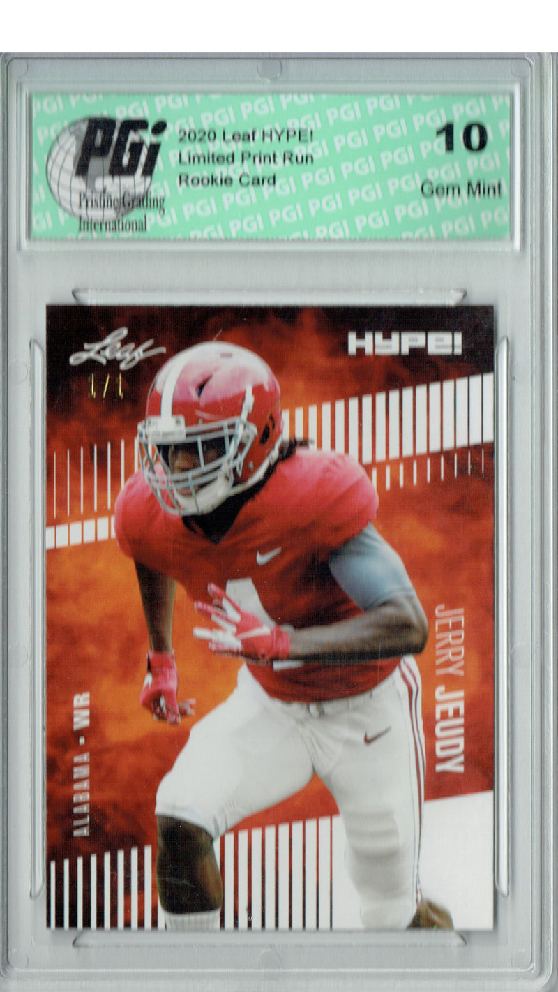 Jerry Jeudy Rookie Card Denver PGI 10 Gem Mint Football Trading Card 2020 Leaf HYPE! #31 White Blank Back 1 of 1