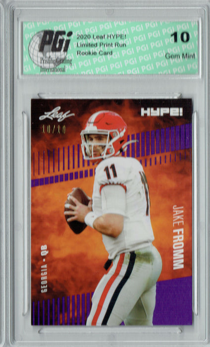 Jake Fromm 2020 Leaf HYPE! #34 Purple SP, Just 10 Made Rookie Card PGI 10