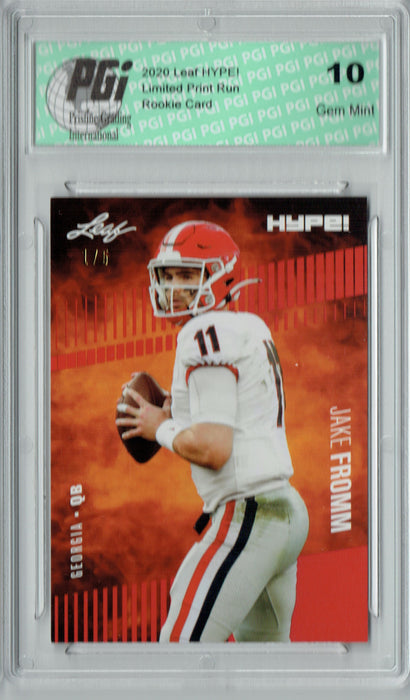 Jake Fromm 2020 Leaf HYPE! #34 Red Blank Back 1 of 1 Rookie Card PGI 10