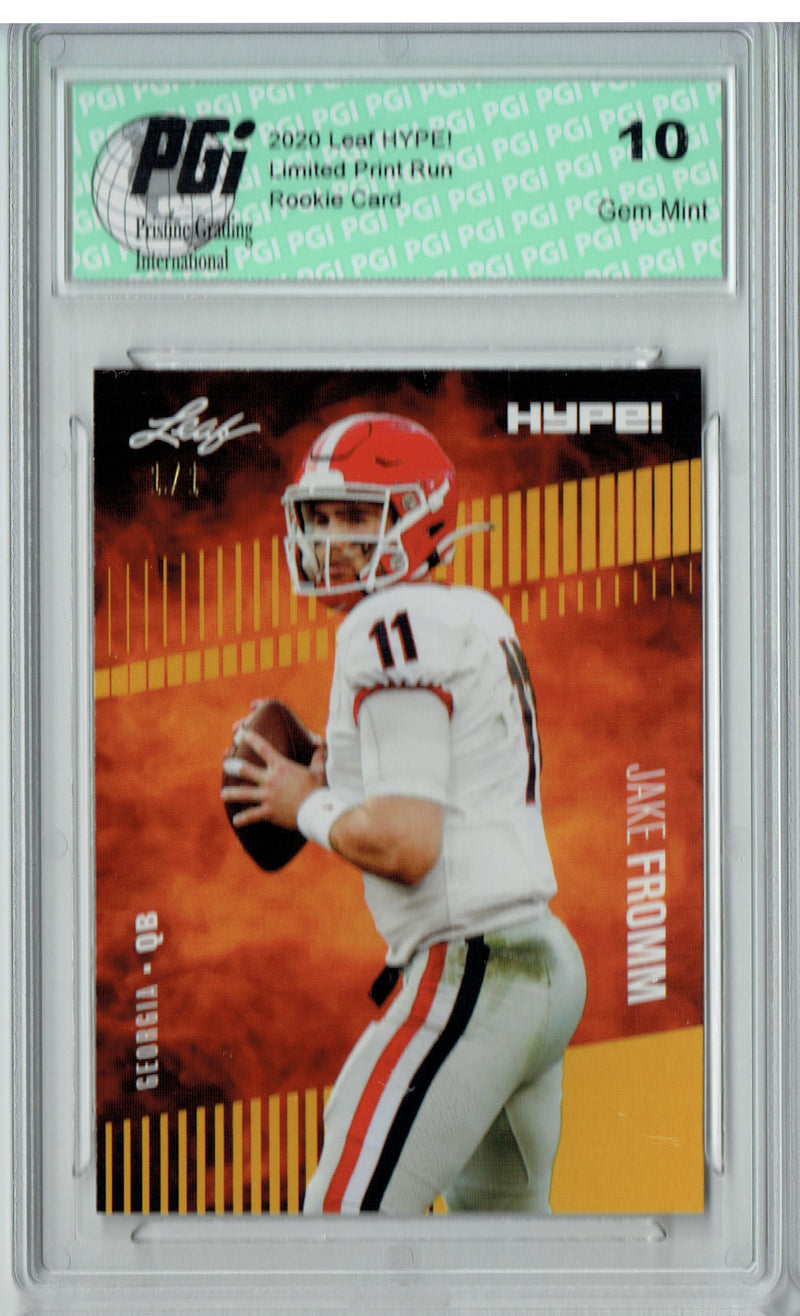 Jake Fromm Rookie Card Buffalo PGI 10 Gem Mint Football Trading Card 2020 Leaf HYPE! #34 Gold Blank Back 1 of 1